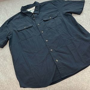 Sierra Designs Button Shirt Mens Large Outdoors Casual Navy Blue Active Hiking